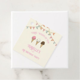 3 Fun 3. Geburtstag Eiscreme Party Geschenkanhänger