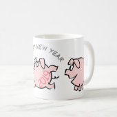 3 Funny Cartoon Illustration Pig Jahr 2019 Tasse 2 (VorderseiteRechts)