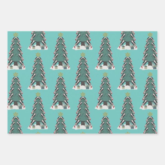 3 Funny Pinguin Weihnachten Geschenkpapier Set (Vorderseite 3)