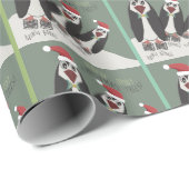 3 Funny Springy Penguins Geschenkpapier (Rolleneckpunkt)