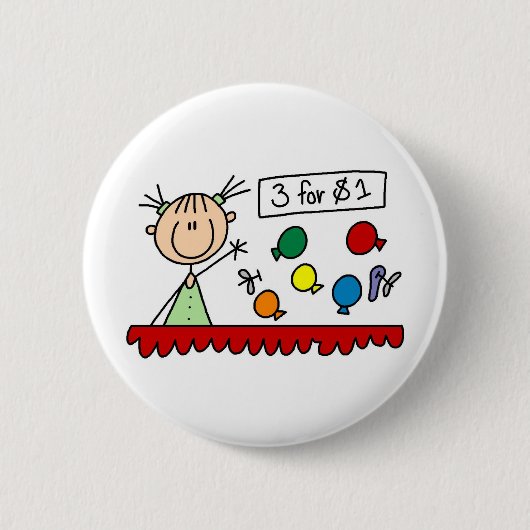 3 Für $1 Faire Stickfigur-Taste Button (Vorderseite)