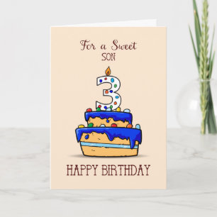 3. Geburtstag, 3. Geburtstag, auf Sweet Blue Cake Karte