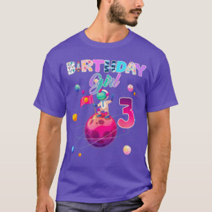 3. Geburtstag 3 Jahre alter Astronaut Raum Galaxie T-Shirt