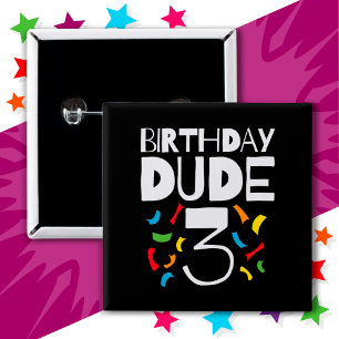 3. Geburtstag 3 Jahre Junge Party Geburtstag Typ 3 Button