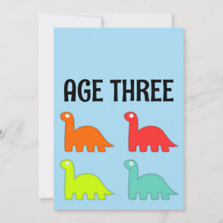 3. GEBURTSTAG 3 T-REX NIEDLICHE EINLADUNGEN