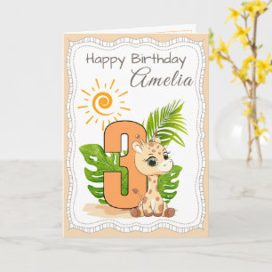 3. Geburtstag Aquarell-Tiere Karte