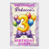 3. Geburtstag Ballon Thema Acrylschild (Vorderseite)