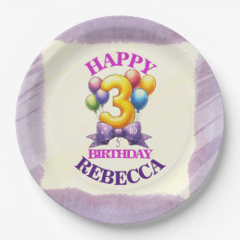 3. Geburtstag Ballon Thema Pappteller