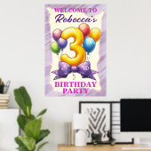 3. Geburtstag Ballon Thema Poster (Heimbüro)