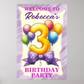 3. Geburtstag Ballon Thema Poster (Vorne)