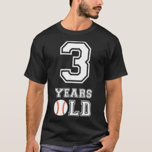 3. Geburtstag Baseball Big Number Three 3 Year Old T-Shirt