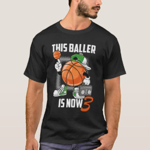3. Geburtstag Basketball-Spieler Funny 3 Jahre alt T-Shirt