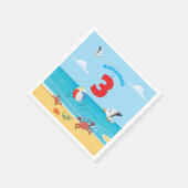 3. Geburtstag Beach Party Serviette (Ecke)