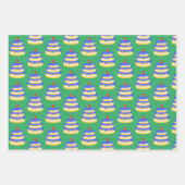3. Geburtstag Blauer Kuchen Geschenkpapier Set (Vorderseite 2)