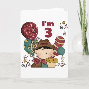 3. Geburtstag Cowboy T - Shirt und Geschenke Karte