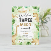 3. Geburtstag, Dinosaur Geburtstag Einladung (Stehend Vorderseite)