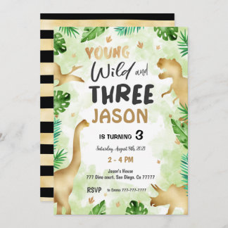 3. Geburtstag, Dinosaur Geburtstag Einladung
