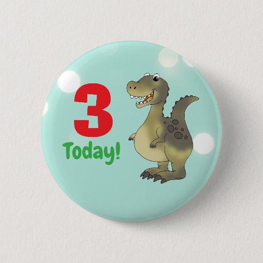 3. Geburtstag Dinosaurier - 3. Geburtstag Dino Button (Vorderseite)