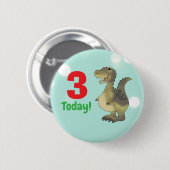 3. Geburtstag Dinosaurier - 3. Geburtstag Dino Button (Vorne & Hinten)