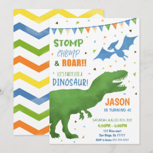 3. Geburtstag Dinosaurier Einladung