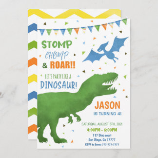 3. Geburtstag Dinosaurier Einladung