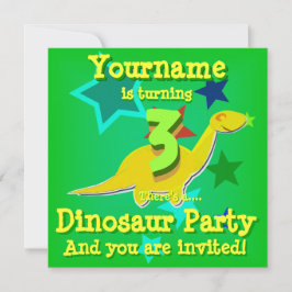 3 Geburtstag Dinosaurier-Party Einladungen drehen