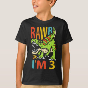 3. Geburtstag Dinosaurier T Rex Rawr Ich bin 3 für T-Shirt