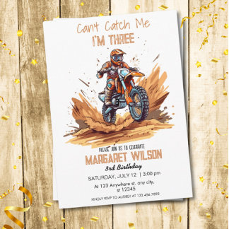 3. Geburtstag Dirt Bike Boy Editable Einladung