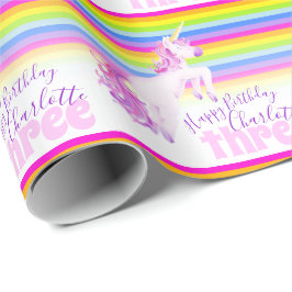 3. Geburtstag Einhorn Art Regenbogenverpackungspap Geschenkpapier