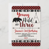 3. Geburtstag Einladung Junge wild drei Bären (Vorderseite)
