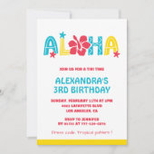 3. Geburtstag Einladungen Tropical Aloha Hawaiian (Vorderseite)