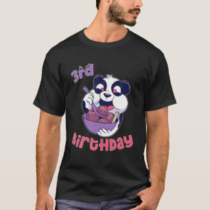3. Geburtstag Eiscreme Panda Party Thema T-Shirt