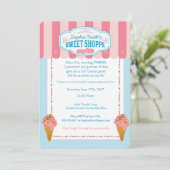 3. Geburtstag Eiscreme Party Einladungen Süß (Stehend Vorderseite)