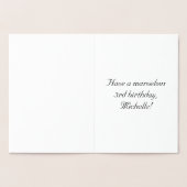 3. Geburtstag: Elegantes, Verziertes Drehbuch; Ind Folienkarte (Innenseite)