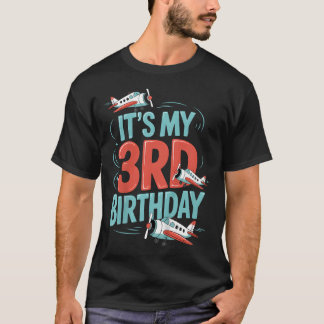 3. Geburtstag Flugzeug Flugzeugpilot Kleinkind Jun T-Shirt