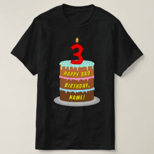 3. Geburtstag — Fun Cake & Candle, w/Individuelle T-Shirt