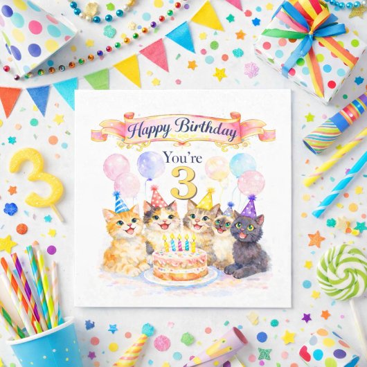 3. Geburtstag für Mädchen - Süße Grußkarte