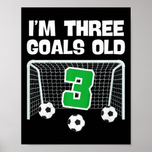3. Geburtstag Fußballspieler Junge 3 Jahre alt Poster