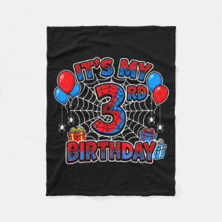 3. Geburtstag Junge 3 Jahre alte Spinnennetz-Gebur Fleecedecke