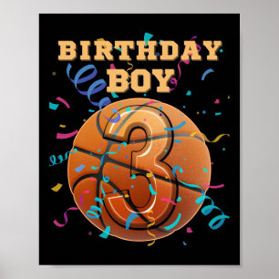 3. Geburtstag Junge Drei 3 Jahre Alt Sketll Spiele Poster