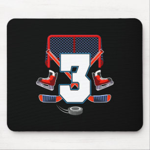 3. Geburtstag Junge Eishockey Thema 3 Jahre alte P Mousepad