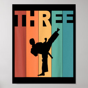 3. Geburtstag Karate Taekwondo Thema 3 Jahre alt Poster