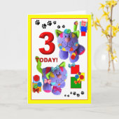 3. Geburtstag Karte (Gelbe Blume)