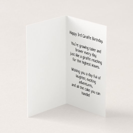 3. Geburtstag - Kinderkarte (Innenseite)