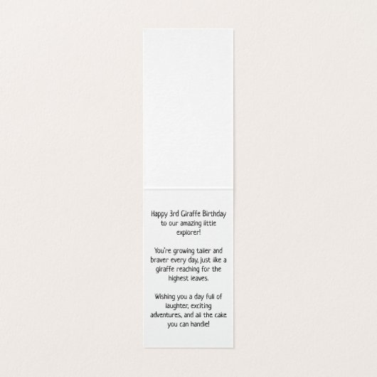 3. Geburtstag - Kinderkarte (Innenseite Aufgefaltet)