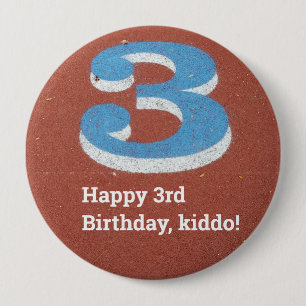 3. Geburtstag Laufspur Button
