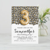 3. Geburtstag Leopard Animal Print Einladung (Stehend Vorderseite)