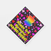 3. Geburtstag: Liebesherzen-Muster, Regenbogen # 3 Serviette (Ecke)