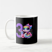 3. Geburtstag Mädchen Schlange Party Regenbogen Ko Kaffeetasse (Links)