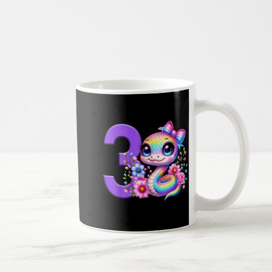 3. Geburtstag Mädchen Schlange Party Regenbogen Ko Kaffeetasse (Rechts)